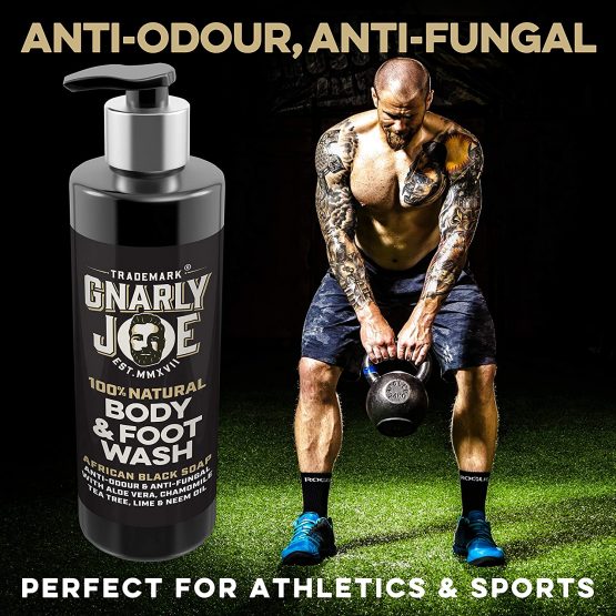 Gnarly Joe Body and Foot Wash for Men, Anti-Odour and Anti-Fungal, African Black Soap, (Aloe Vera and Chamomile, 250ml) - Image 4