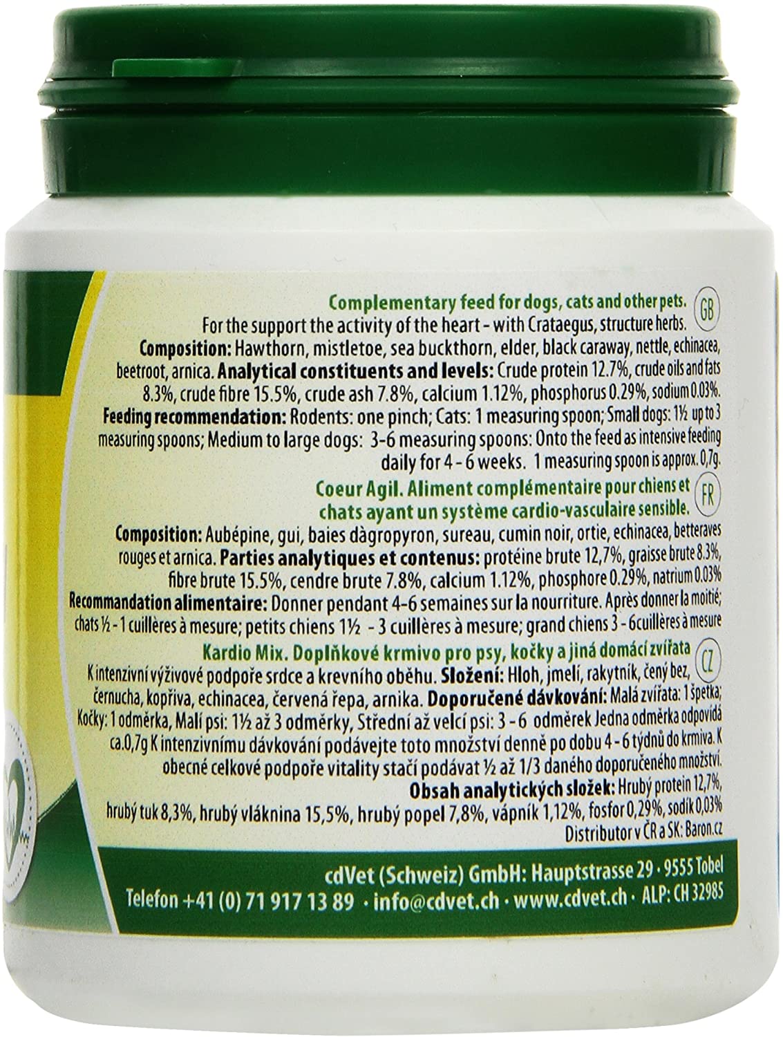 cdVet Naturprodukte HerzAgil 70 g, Dog, cat, pets, Complementary feed, support of the heart function - Image 2