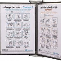 Sterifold Display System Wall-mounted Expandable with 10 Anti-microbial Pivoting Pockets A4 Ref TAA414507