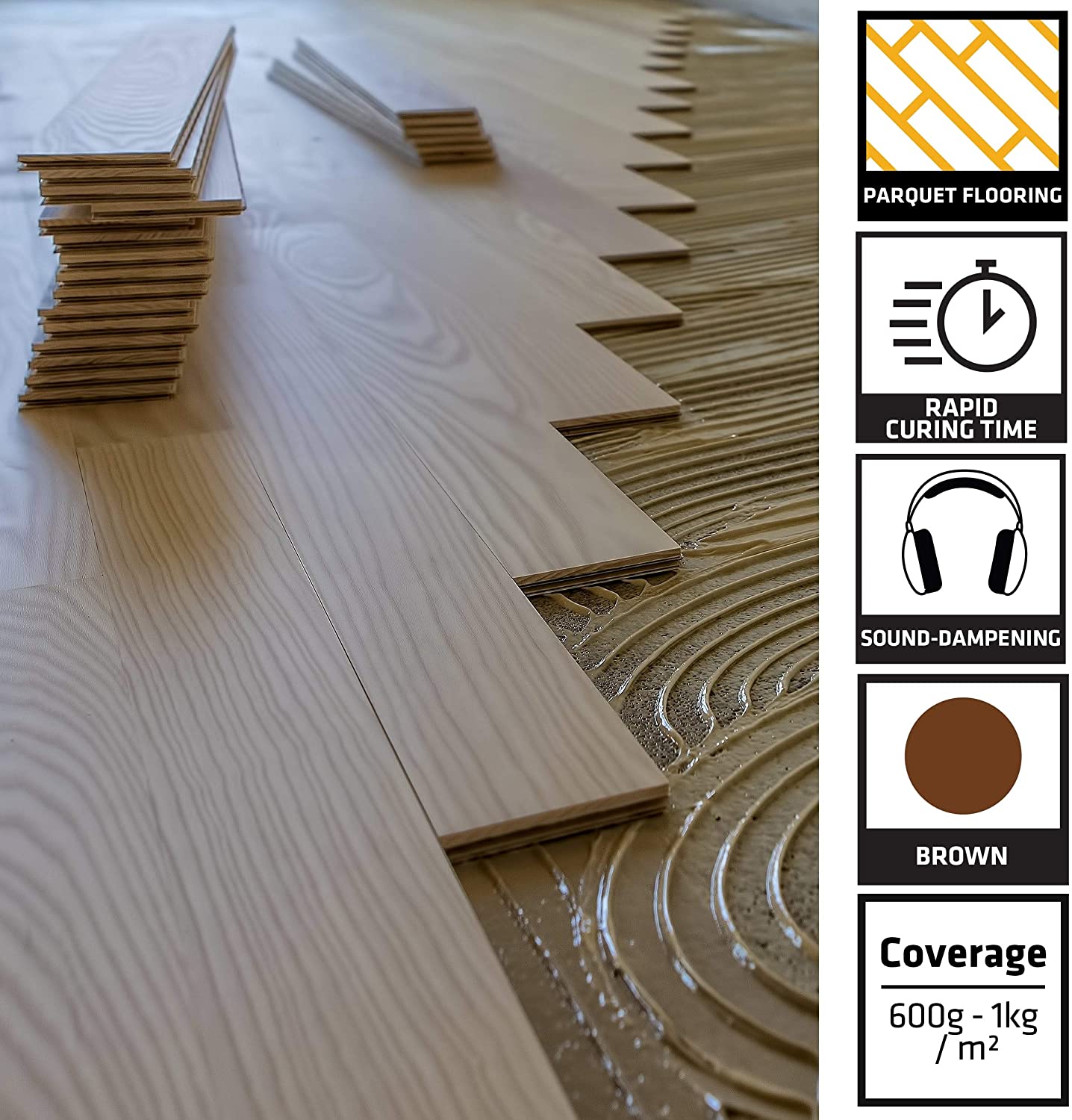 Sika - SikaBond 54 Professional - Parquet Wood Floor Adhesive - Fast Curing - Solvent Free - Interior Use Only - Beige - 13kg - Image 2