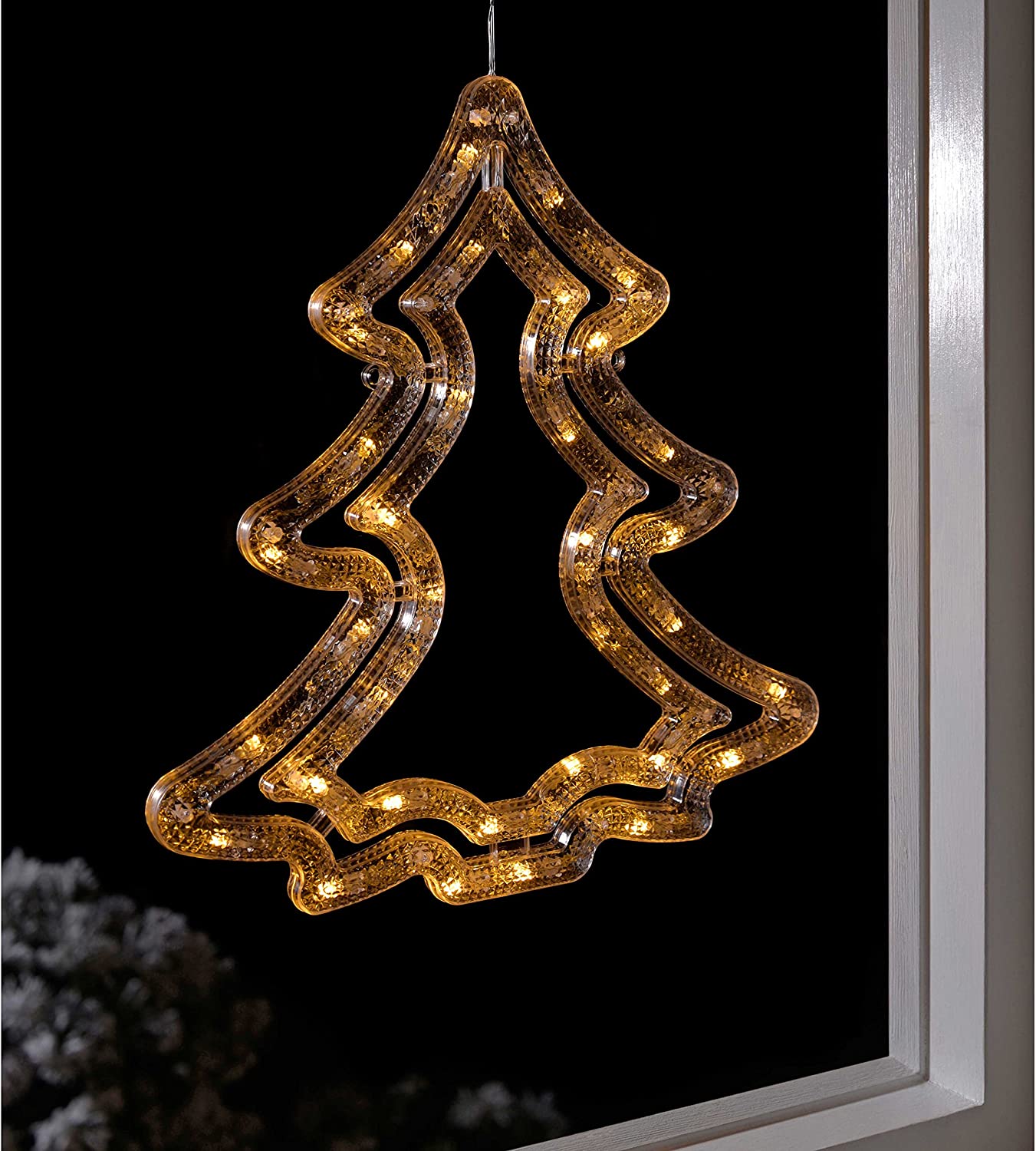 WeRChristmas Christmas Tree Silhouette with 35-LED, 37 cm - Warm White, Height 37 cm (14.5 inch) - Image 2