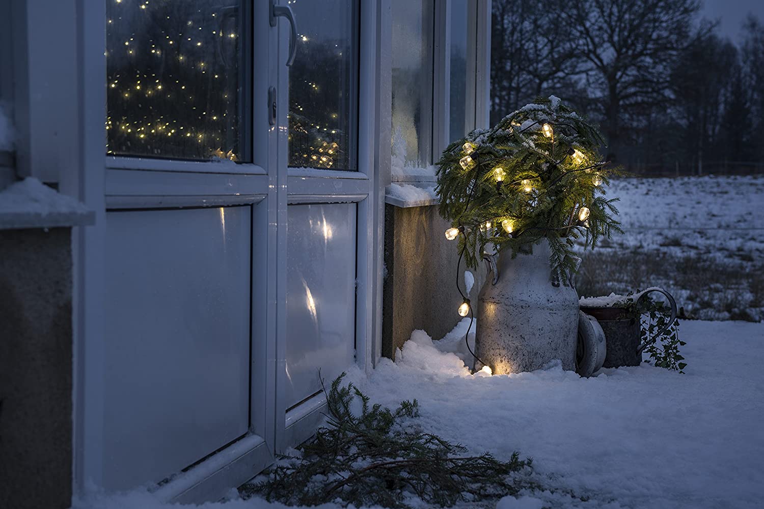 Konstsmide LED Festoon Lights / Outdoor Lights Pigmy Style Shape Bulbs / Outside (IP44) / 20 Clear Bulbs / 40 Warm White Diodes / Black Cable Garden String Lights - Image 4
