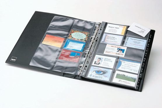 SIGEL VZ301 Card Holder / Card Organiser, leather-look, for up to 400 cards, black - Image 4