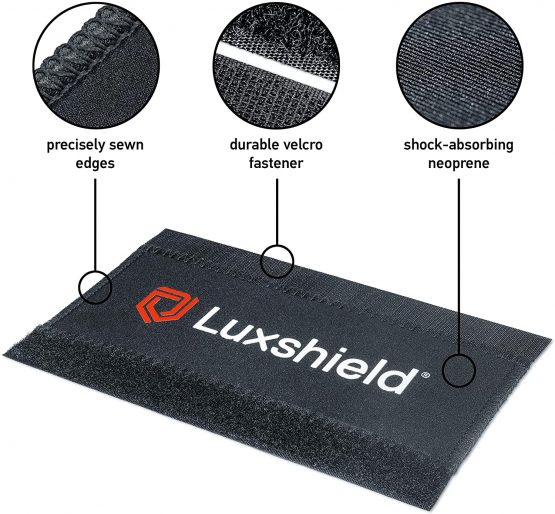 Luxshield Chainstay Protector 2 pack Neoprene, Chain Guard, Bike Frame Protector, 20 cm x 12 cm, Black - Image 2