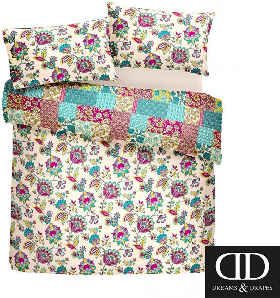 Dreams & Drapes - Marinelli - Easy Care Duvet Cover Set | Double Bed Size | Teal Bedding - Image 2