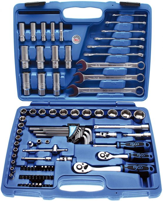 BGS 2299 | Socket Set Hexagon | 6.3 mm (1/4") / 10 mm (3/8") | Inch Sizes | 92 pcs.