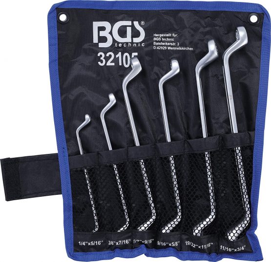 BGS 32105 | Double Ring Spanner Set | offset | Inch Sizes | 1/4" - 3/4" | 6 pcs. - Image 2