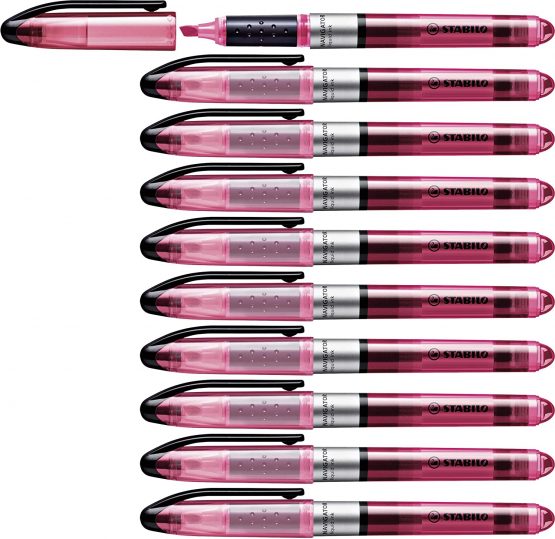 Highlighter - STABILO NAVIGATOR Box of 10 Pink