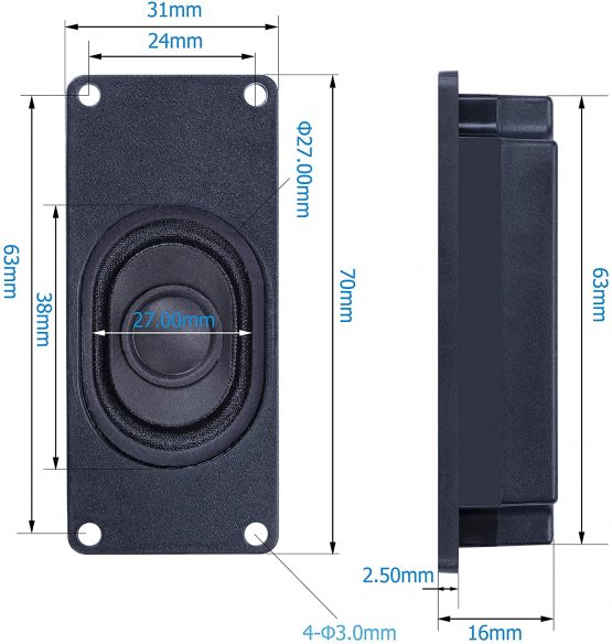CQRobot Speaker 3 Watt 8 Ohm Compatible With Arduino Motherboard, JST-PH2.0 Interface. It is Ideal for a Variety of Small Electronic Projects. - Image 4