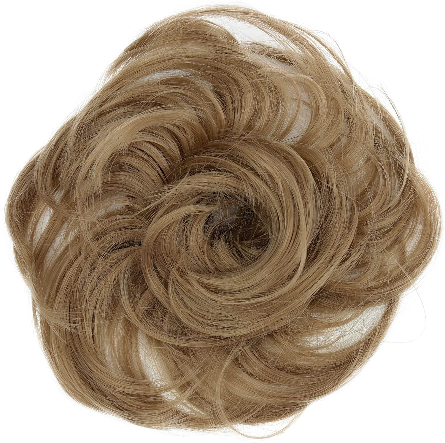 CAISHA Synthetic Fiber Hairpiece Scrunchie Scrunchy Updo Slightly Wavy Dark Blonde G9B, dark blonde #16 G9B, 17 cm x 2 cm - Image 2