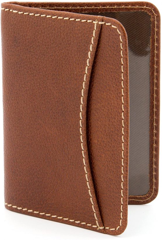 Leather Travel Pass/Oyster Card Holder with Contrast Stitching by 1642