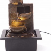 Cascading Bowls Indoor Water Fountain with LED Light | Size 21 * 17.5 * 25 Cm | 3 Pin UK Plug Included |