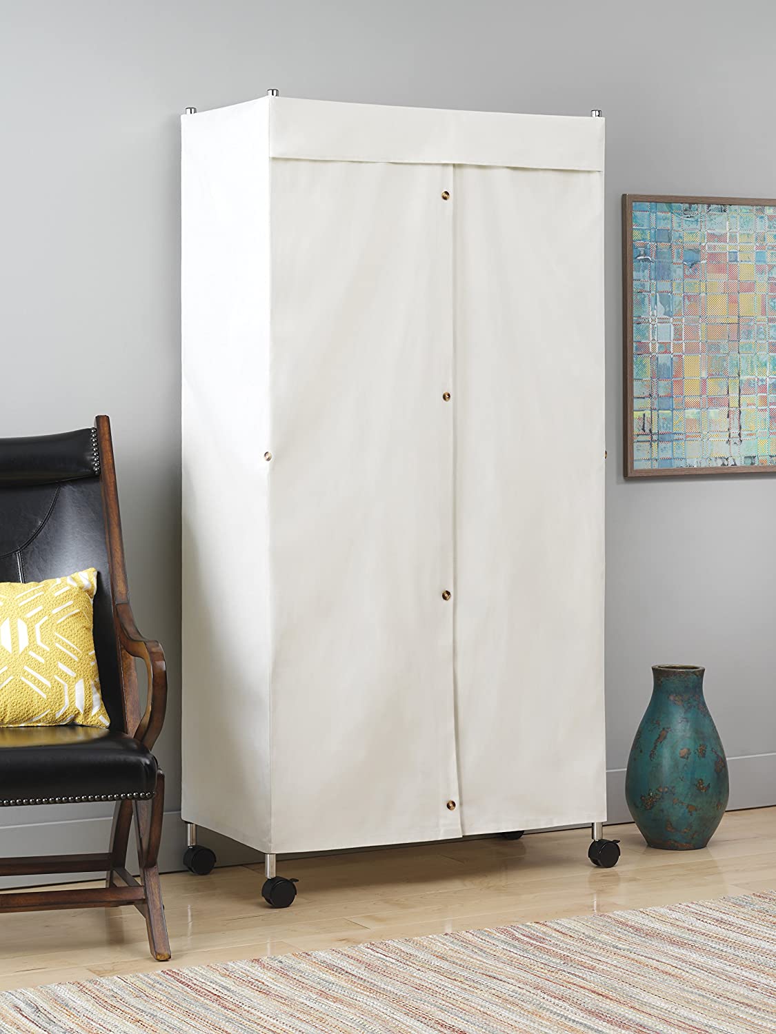 Whitmor 6462-389 Supreme Garment Rack Cover, Natural Canvas (Cover Only), 36"L x 18"W x 65.5"H - Image 3