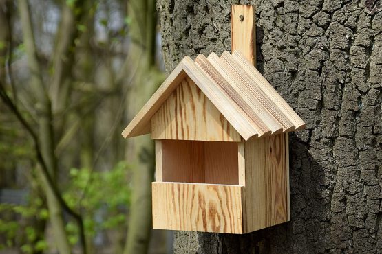 dobar 13076e Flamed Large Half Open Nest Box for Alcove 22.5 x 19.5 x 33 cm Pine, Brown - Image 2