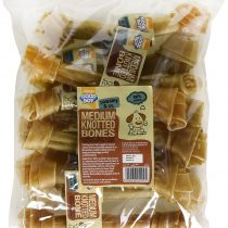 Good Boy - Medium Rawhide Knotted Bones - Dog Chews - Made From 100 Percent Natural Hide - Pack of 10 - Dog Treats Natural