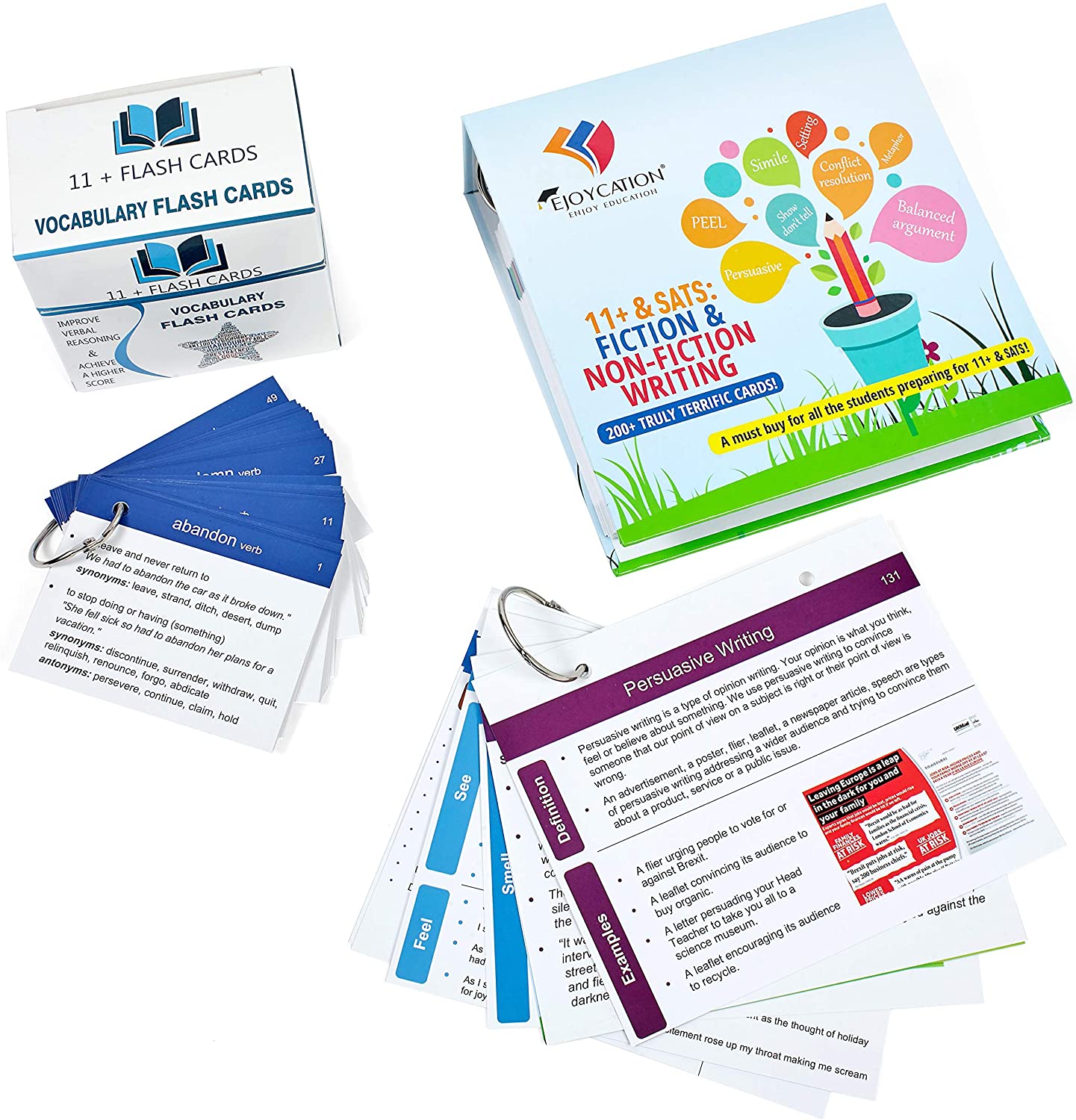 Combo Pack "Eleven Plus: Vocabulary Flash Cards" and "11+ & SATS: Fiction & Non-Fiction Writing", 2-pack Combo