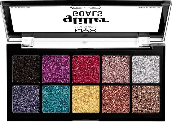 NYX Professional Makeup Glitter Goals Cream Pro Palette - Glitter Palette with 10 Silky Glitter Cream Eyeshadow Makeup Shades - Image 2