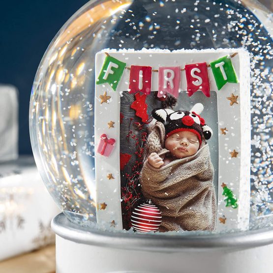 WeRChristmas Baby's First Christmas Musical Snowglobe Decoration, Multi-Colour, 15cm - Image 3