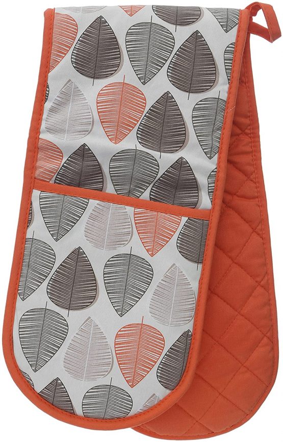 Premier Housewares Leaf Double Oven Glove - Orange - Image 2