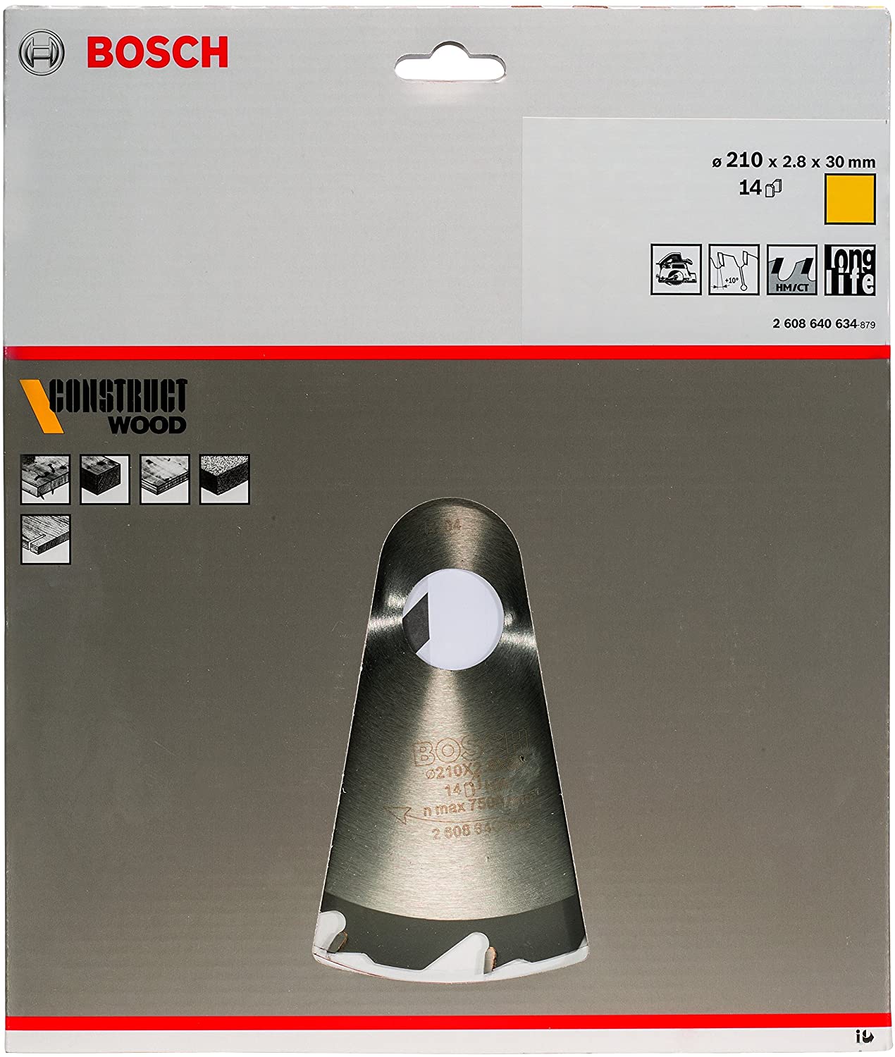 Bosch 2608640634 Construct Wood Circular Saw Blade, Silver, 210 x 2.8/1.8 x 30 mm - Image 2