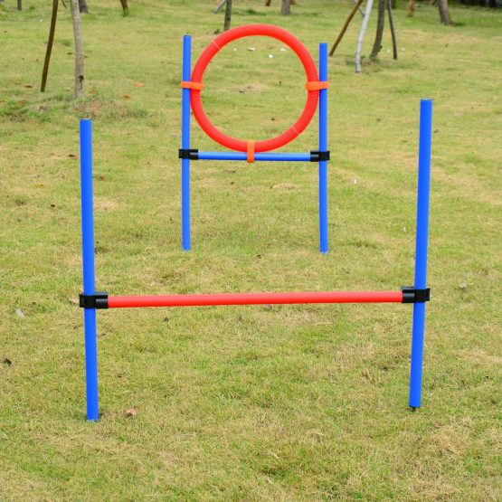 PawHut Pet Agility Training Equipment Dog Play Run Jump Obedience Training Set Adjustable (Pole + Hoop + Hurdle) - Image 4