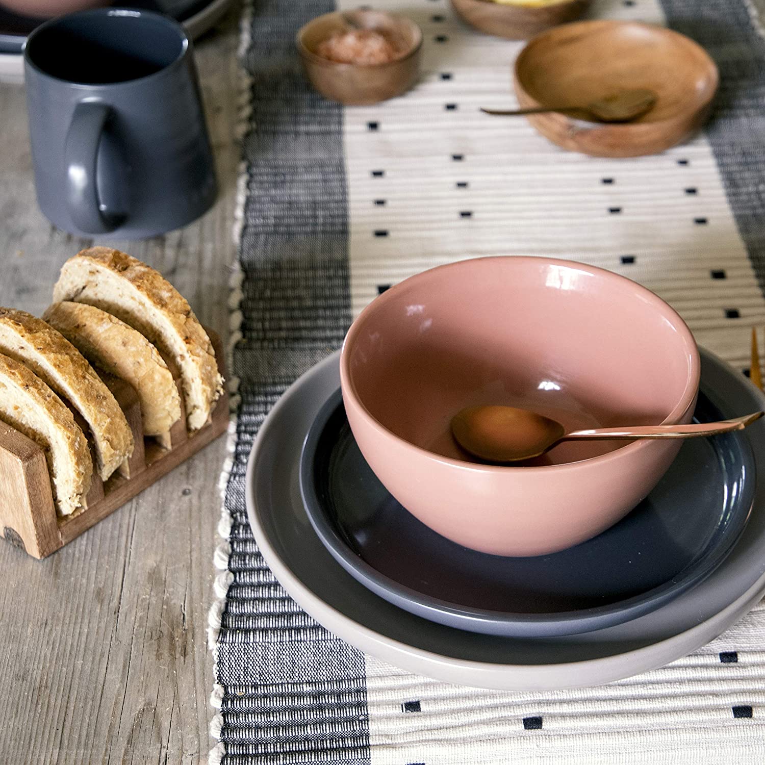 KitchenCraft Serenity Porte-toast en bois de mangue Marron 8 x 12 x 6 cm 