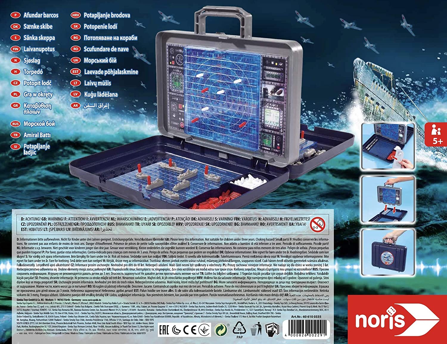 Noris 606100335 Ships Sink, Travel Version of the Well-known Classic Game in Case, for Children from 5 Years - Image 2
