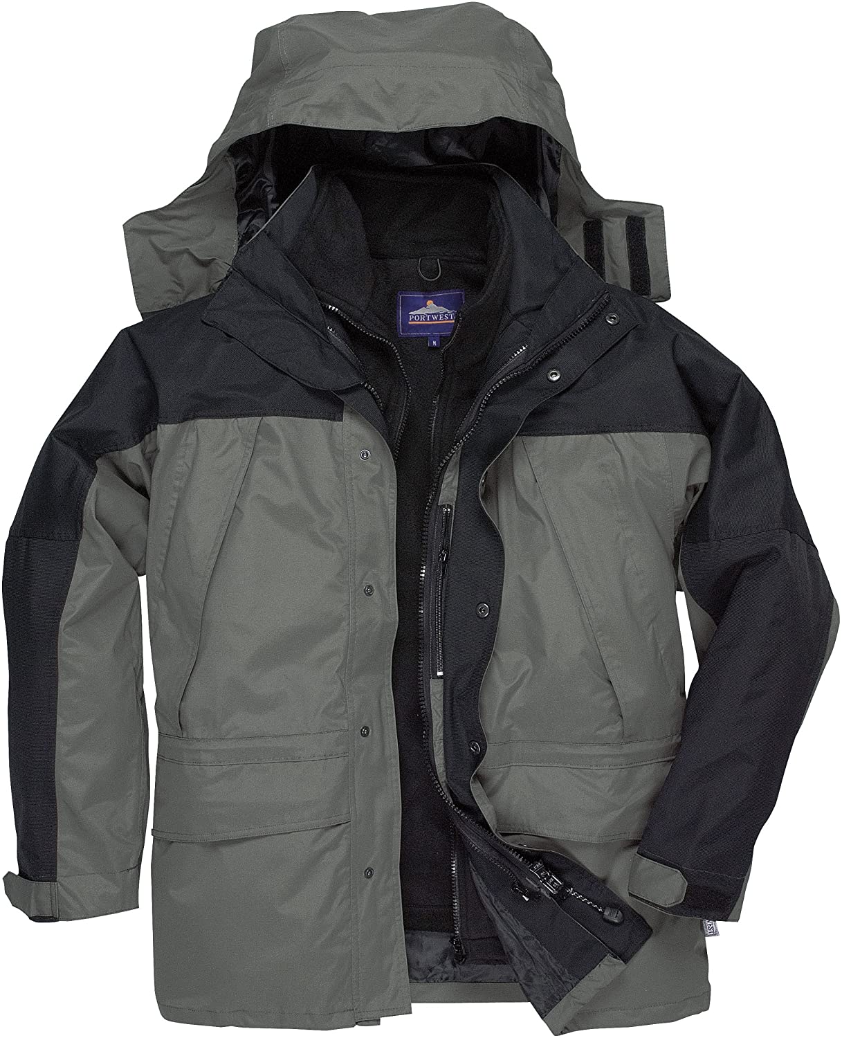 Portwest Orkney 3-in-1 Breathable Jacket, Size: XL, Colour: Grey, S532GRRXL