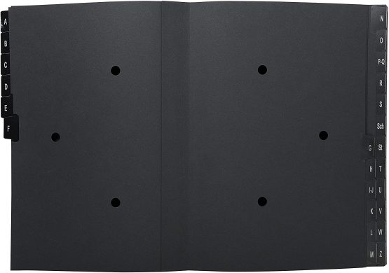 Exacompta Multipart File, A4 270 gsm, 24 Sections (labelled A-Z) - Black - Image 2
