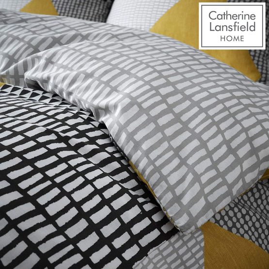Catherine Lansfield Larsson Geo Easy Care Single Duvet Set Ochre - Image 3