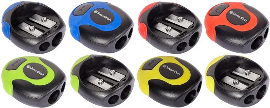 Swordfish ‘Twin Soft Grip’ Double-Hole Pencil Sharpener [Pack of 30] Assorted Colours [40288] - Image 2