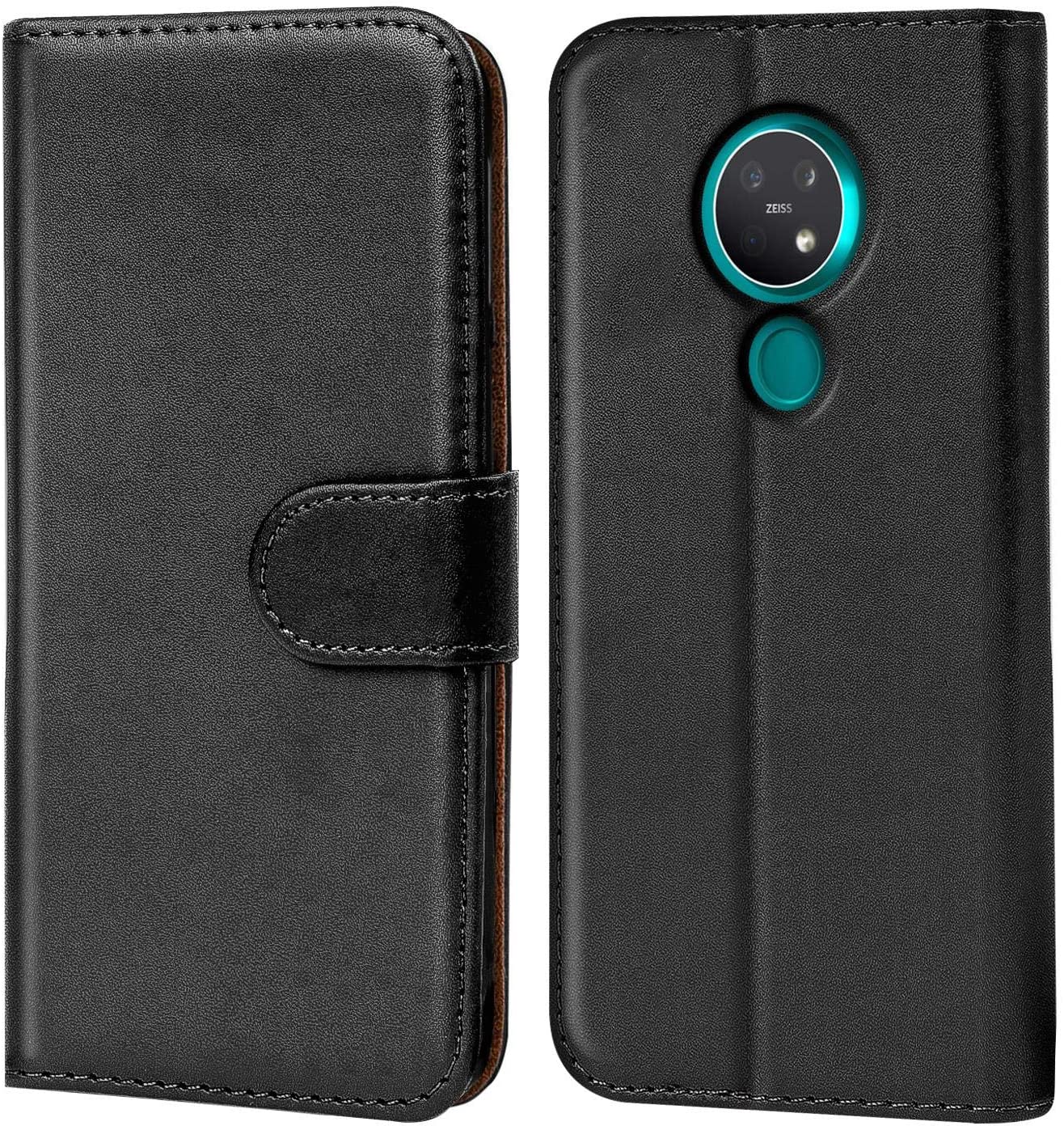Verco Wallet Case for Nokia 6.2 Book Cover with Magnetic Closure compatible with Nokia 6.2 Flip Case with Card Slots Faux Leather - Black