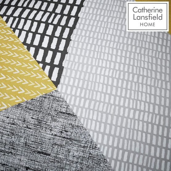 Catherine Lansfield Larsson Geo Easy Care Single Duvet Set Ochre - Image 4