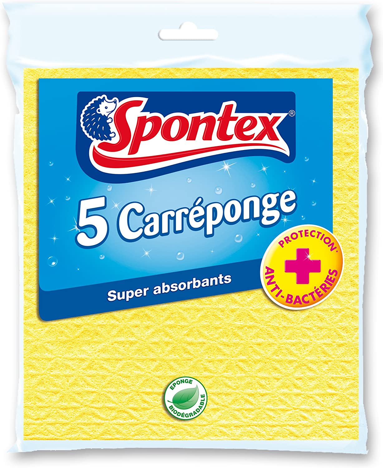 Pack Spontex Spontex Ultra Strong and Flexible Pack of 5 Coloured Flat Sponges ...