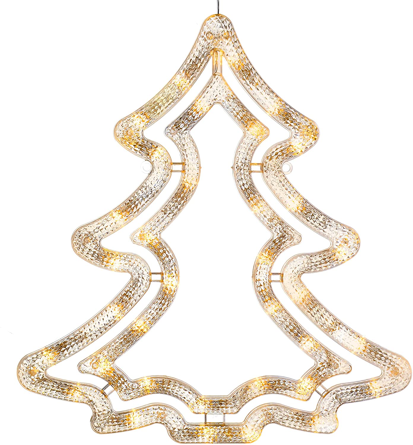 WeRChristmas Christmas Tree Silhouette with 35-LED, 37 cm - Warm White, Height 37 cm (14.5 inch)