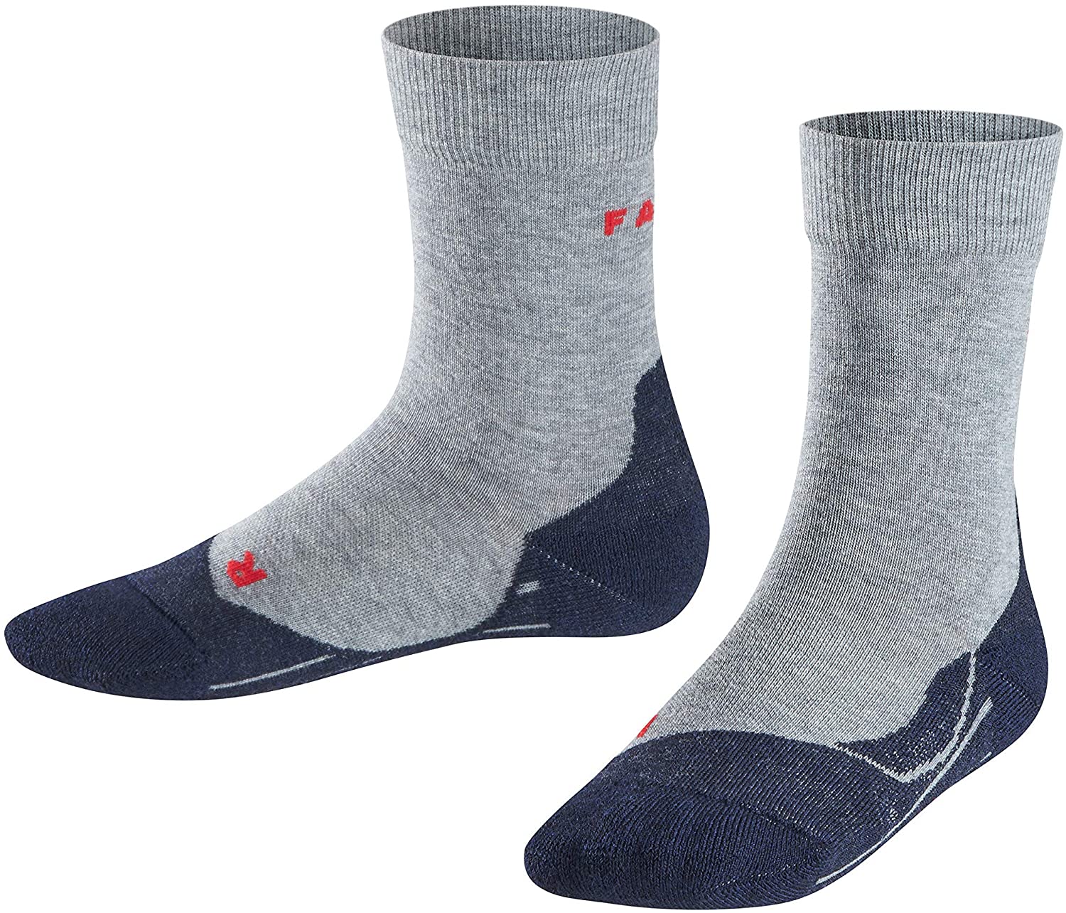 FALKE Unisex Kids RU4 K So Cotton Anti-Blister 1 Pair Running Socks, Grey Light 3406, 3-5