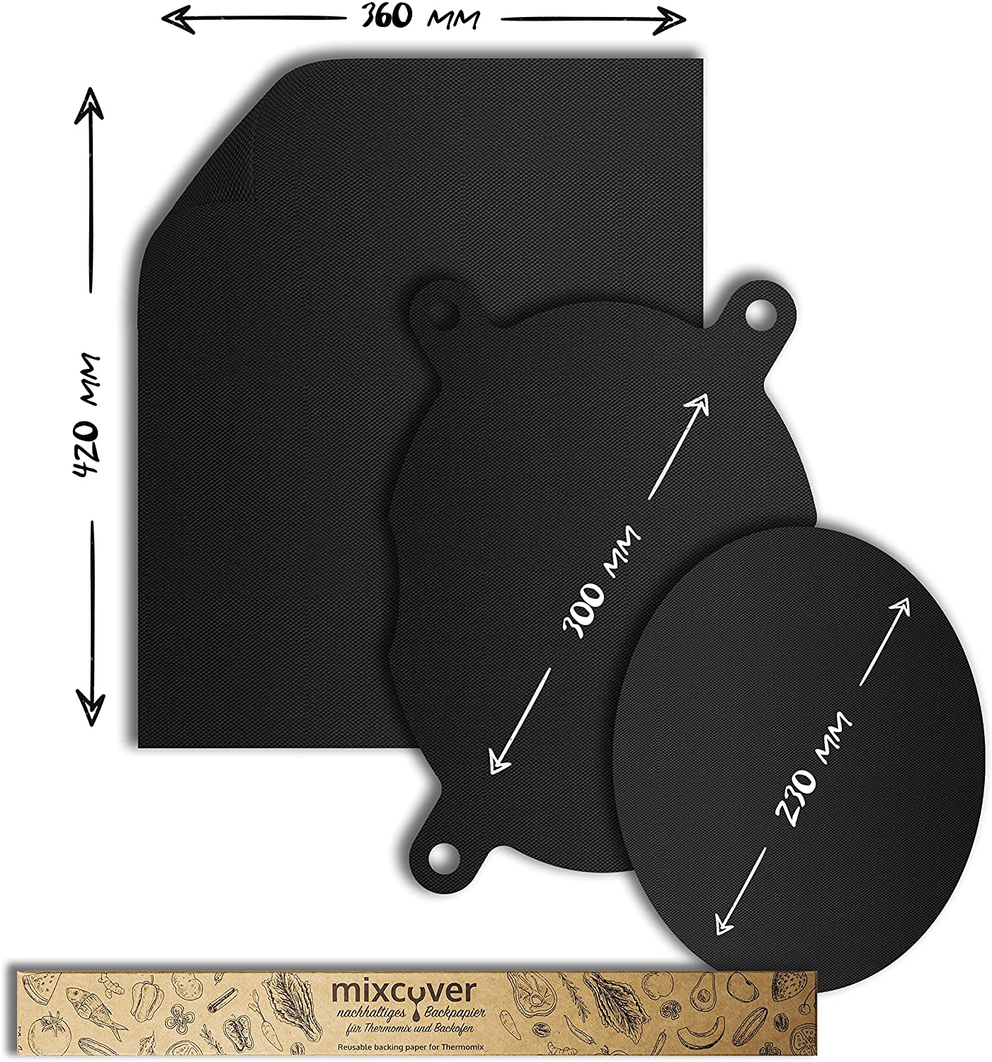 mixcover Reusable Inlay Film, Set of 3, Thermomix Accessory for TM5 TM6 TM31 Varoma, Non-stick, Food-safe, Up to 300° C - Image 2
