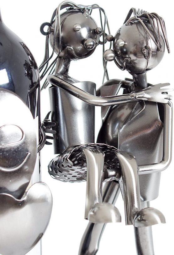BRUBAKER Wine Bottle Holder Lovers Metal Sculpture Gift - Image 3