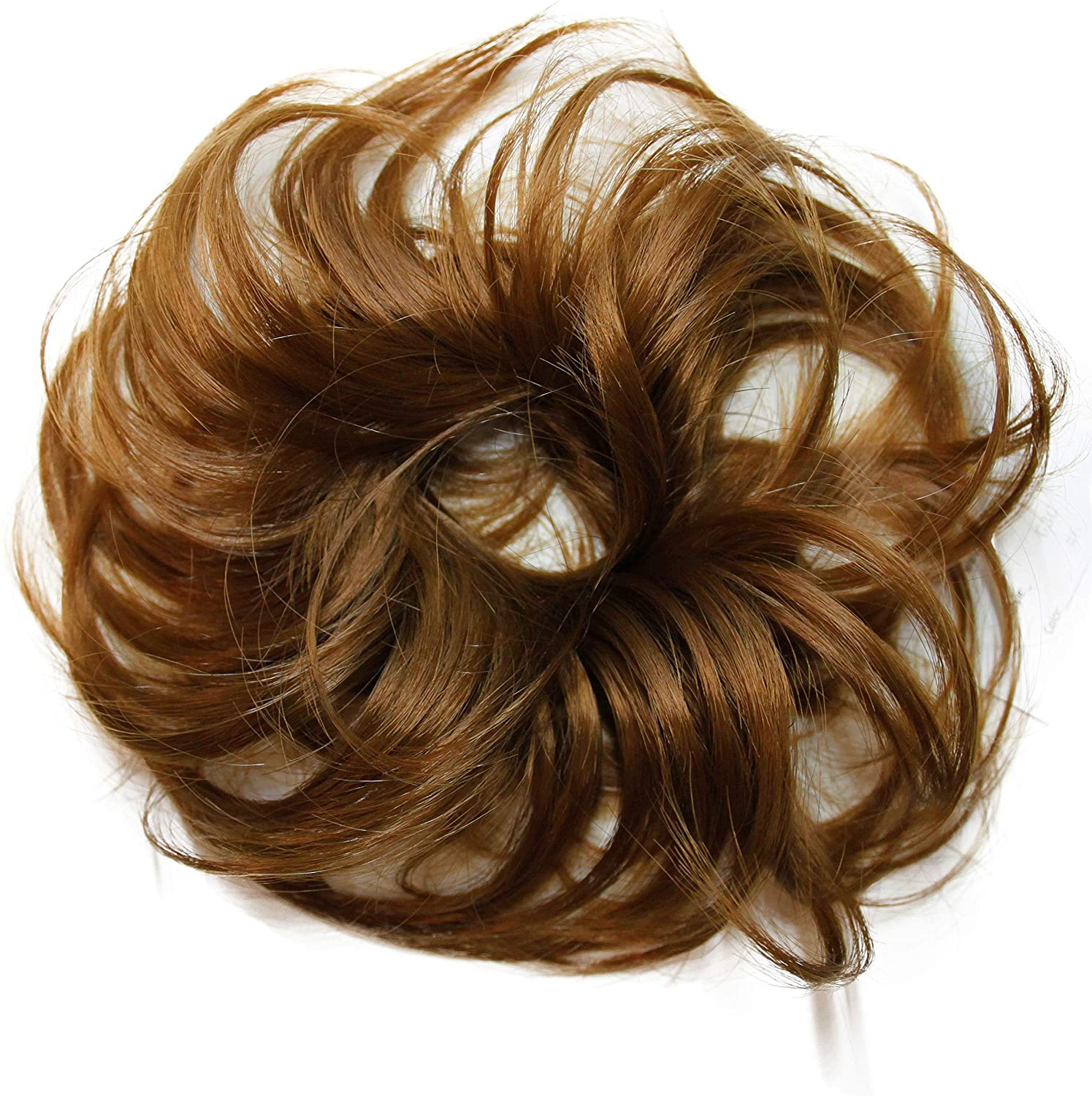 CAISHA Scrunchy Updo Hairpiece Ponytail Extensions Wavy Messy Bun Brunette G3C, brunette #6 G3C, 13 cm x 3 cm - Image 2
