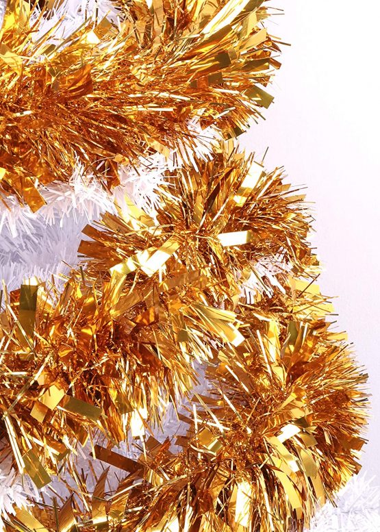 Christmas Concepts® 4m Metre Chunky/Fine Christmas Tinsel - Christmas Decoration Tinsel (GOLD) - Image 2