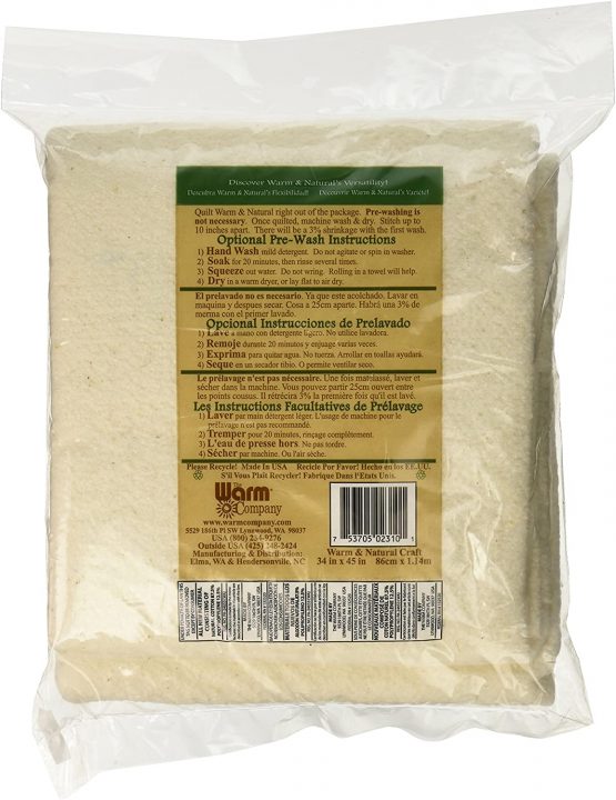 Warm Company Warm and Natural Cotton Batting, Multi-Colour, 30.48 x 24.13 x 5.08 cm - Image 2