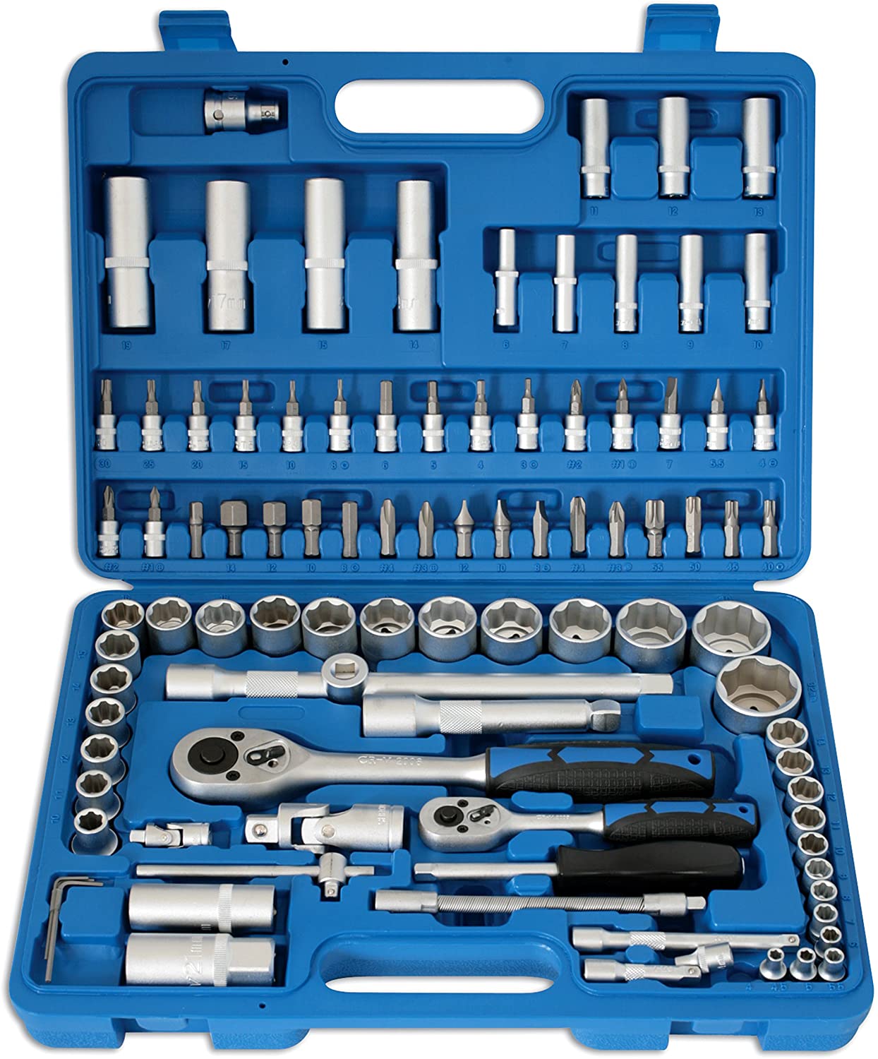 Laser 3671 Socket Set 1/4"D, 1/2"D 94pc, Silver, Variety Pack - Image 2
