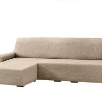 Eysa Aquiles Elastic Chaise Longue Short Arm Left, Polyester-Cotton, Ecru, 43 x 37 x 14 cm