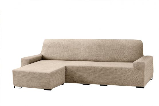 Eysa Aquiles Elastic Chaise Longue Short Arm Left, Polyester-Cotton, Ecru, 43 x 37 x 14 cm