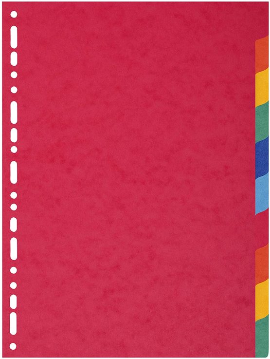 Exacompta Dividers, A4, 225gsm, 10 part - Multi-coloured - Image 2