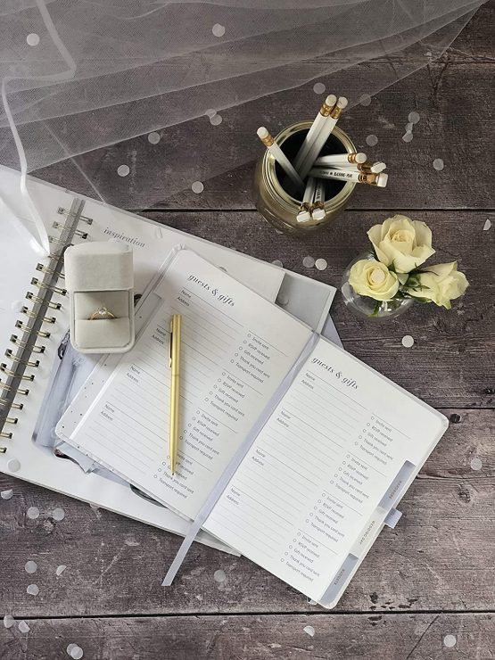 Busy B Wedding to Do Book - A5 Size White & Gold Wedding Organiser,1345,One Size - Image 3
