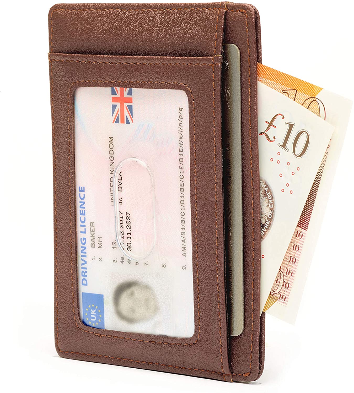 POWR Mens Wallet, Slim RFID Blocking Minimalist Credit Card Holder (Dark Brown), Holds up to 7 Cards and Bank Notes, Ideal for Travel - Image 3