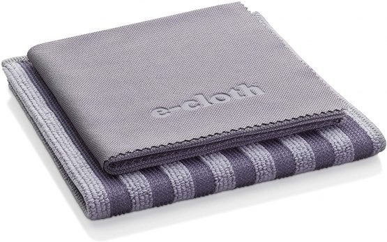E-Cloth Stainless Steel Cleaning Set, Reusable Microfibre Cleaning Cloth, 300 Wash Guarantee, Gray & Silver, 2 Cloth Set - Image 3