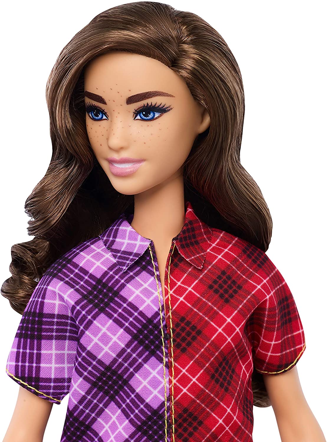 Barbie GHW53 Fashionistas Doll with Long Brunette Hair Wearing Colour