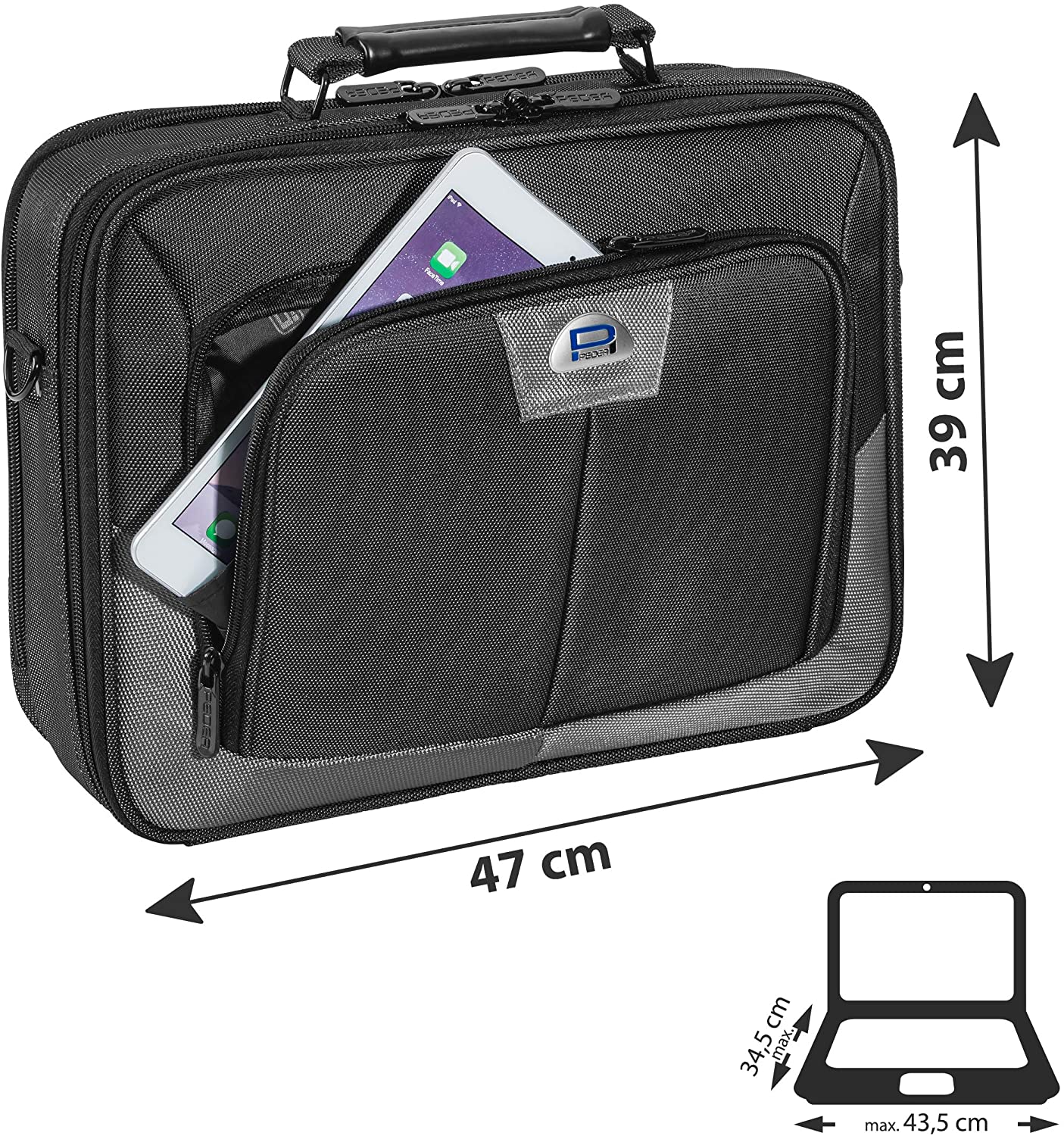 PEDEA 66066025 sacoche d'ordinateurs portables 43,9 cm (17.3") Malette Noir, Gris, 17.3 inch - Image 2